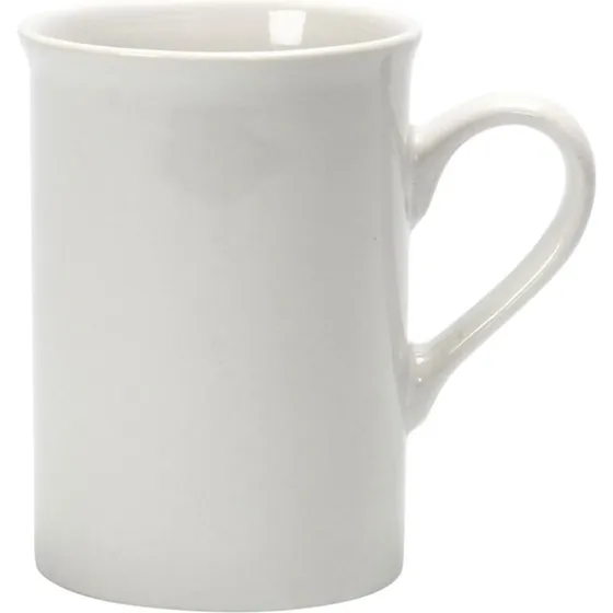 Porcelænskrus 10 cm (245 ml), hvid