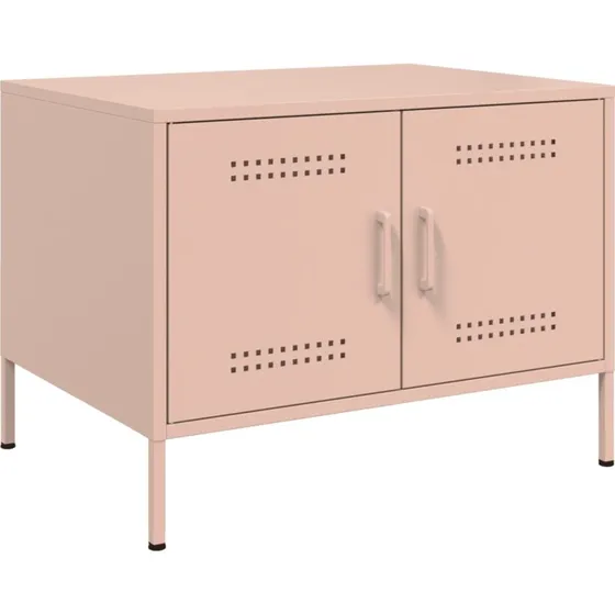 Sofabord i koldvalset stål 68x50x50,5 cm – lyserød