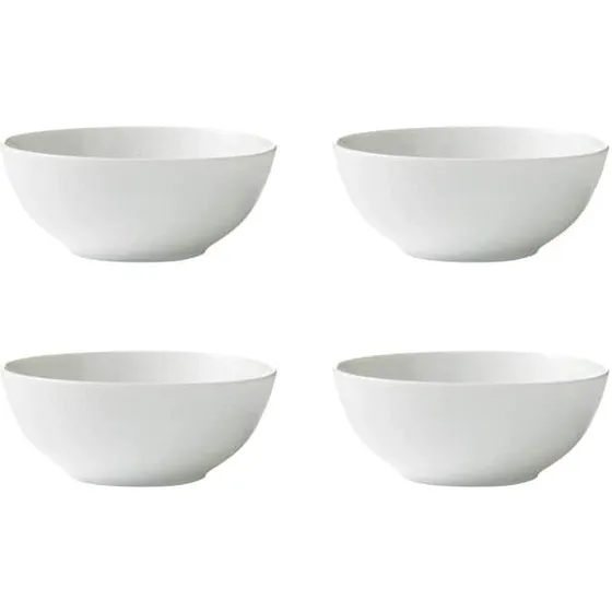 Aida Relief skåle 4 stk, 14 cm – hvid porcelæn