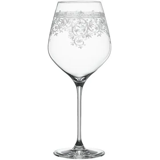 Arabesque Bourgogneglas, krystal med blomstret pantografi