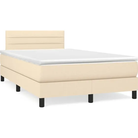 Kontinentalseng 120x190 cm med madras - creme stof