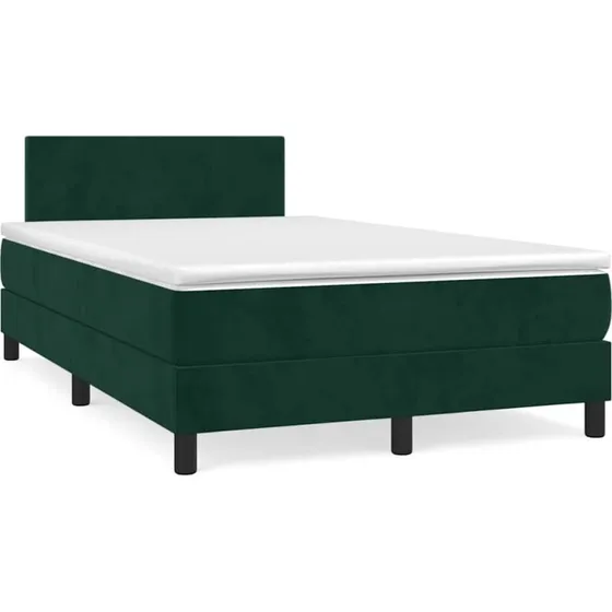 Kontinentalseng 120x190 med velour - mørkegrøn
