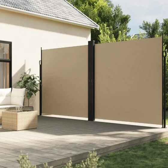 Sidemarkise 220x1200 cm sammenrullelig beige