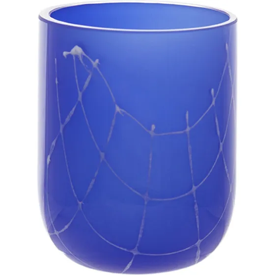 Kodanska Flow Tumbler - mundblæst vandglas med blå print