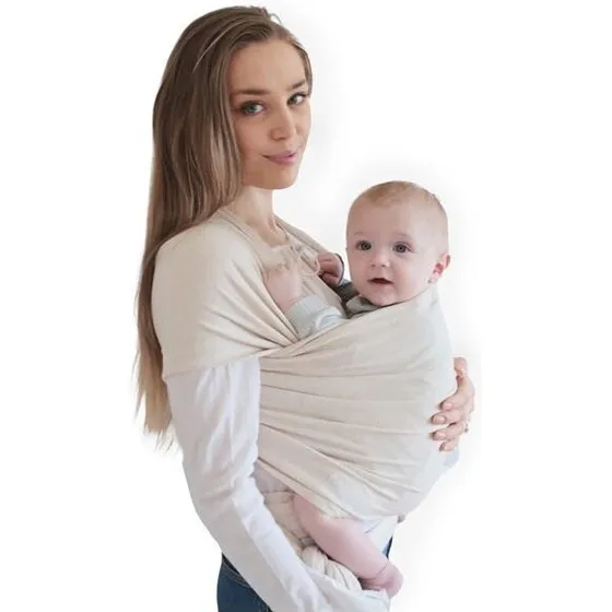 Mushie Organic Cotton vikle til nyfødte 8–35 lbs Beige Melange