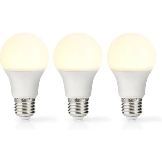 Nedis A60 LED-pære E27 8,0W 806 lm 2700K 3-pak
