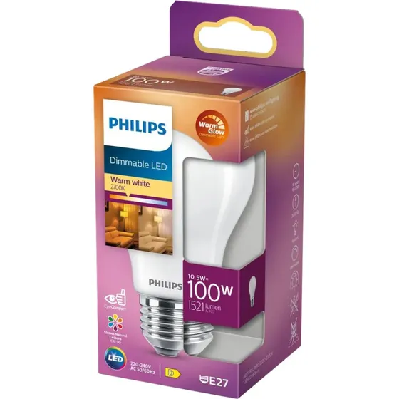 PHILIPS LED Classic A60 10,5W (100W) E27 warm glow RA90