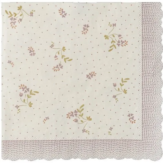 Maileg Bae servietter 15x15 cm - Rosa, 20 stk