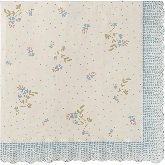 Maileg Bae serviet - blå, 15x15 cm (20 stk)