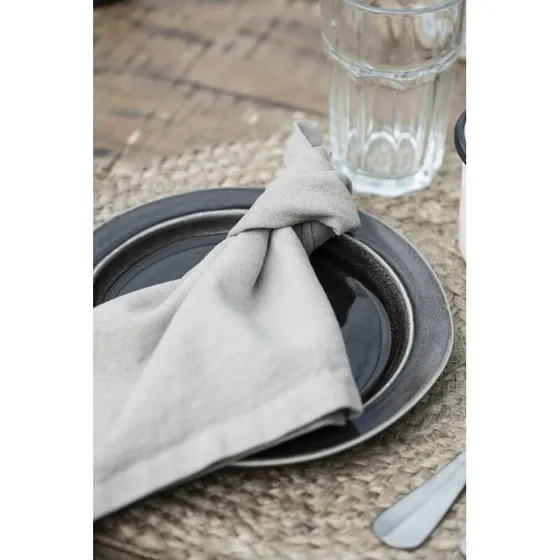 Ib Laursen Stofserviet 40x40 cm - Hør/Bomuld, Sand