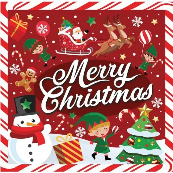 Merry Christmas juleservietter 33x33 cm - 20 stk