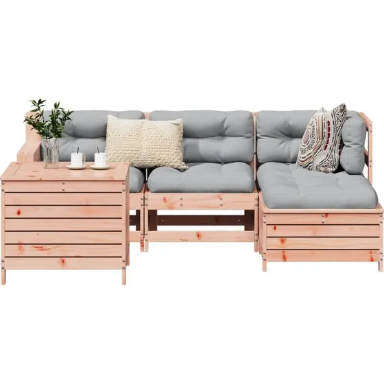 Loungesæt til haven i massivt douglasgran – 5 dele