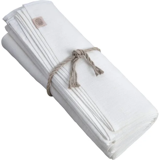 Lovely Linen Classic rund dug - Hvid/Off-white Ø170 cm