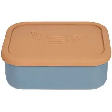 OYOY Yummy madkasse, stor – 100% silikone, 1300 ml, fudge/blue