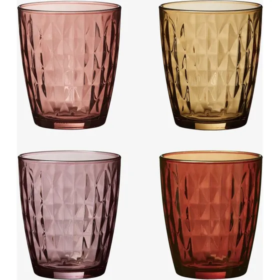 Aida Mosaic vandglas 4 stk. – røde nuancer (34 cl)