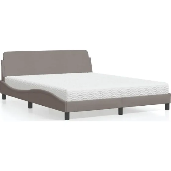 Seng Dover 160x200 cm med madras - gråbrun stof