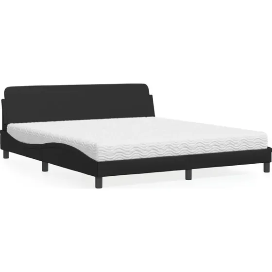 Dover seng 180x200 cm med madras – sort kunstlæder