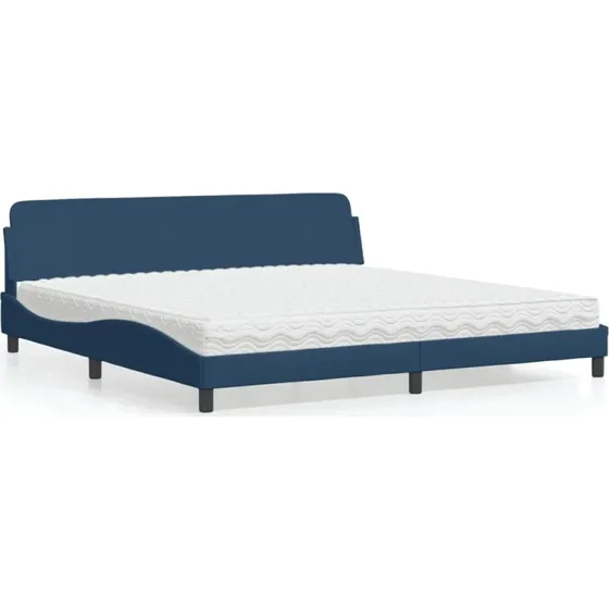 Dover seng med madras 200x200 cm – blå stof