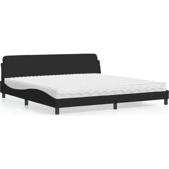 Dover seng med madras 200x200 cm velour sort
