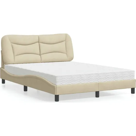 Seng med madras Hvar 140x190 cm - creme stof