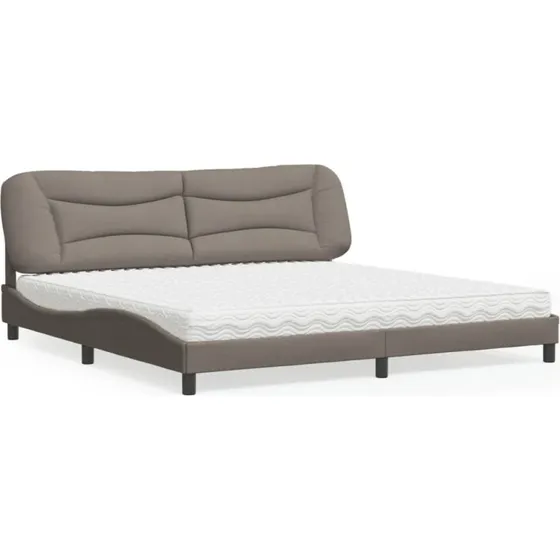 Seng med madras Hvar 200x200 cm stof gråbrun