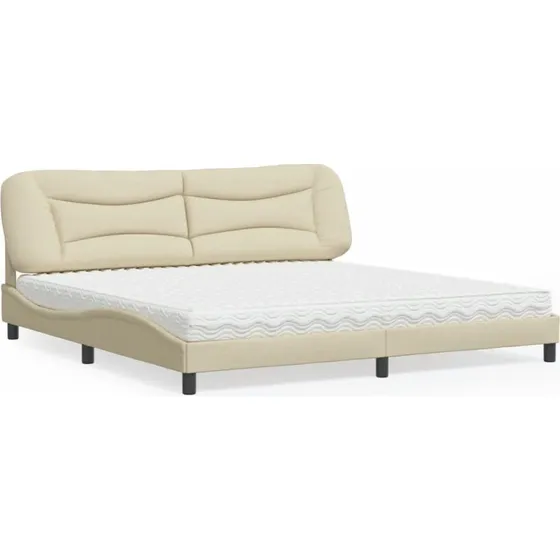 Seng med madras Hvar 200x200 cm i creme stof