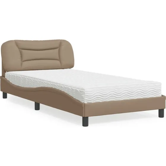 Seng med madras Hvar 100x200 cm – cappuccino kunstlæder
