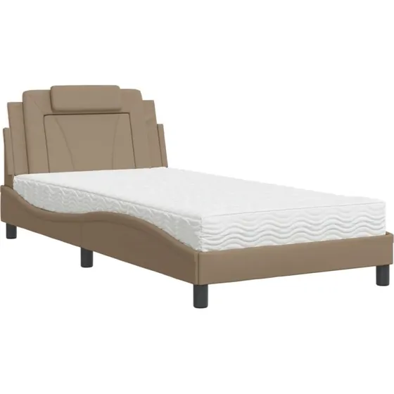 Seng Viana 100x200 cm med madras - cappuccino kunstlæder