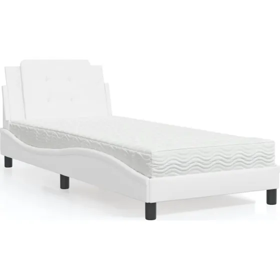 Zadar sengeramme 90x190 cm i hvidt kunstlæder