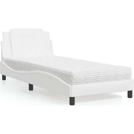 Sengeramme Zadar 100x200 cm - hvidt kunstlæder