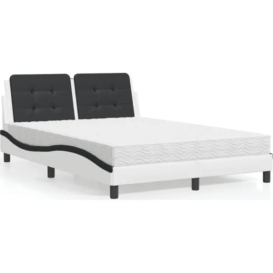 Sengeramme Zadar 120x200 cm kunstlæder sort/hvid