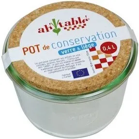 Ecodis Opbevaringsglas med korklåg 0,4 L