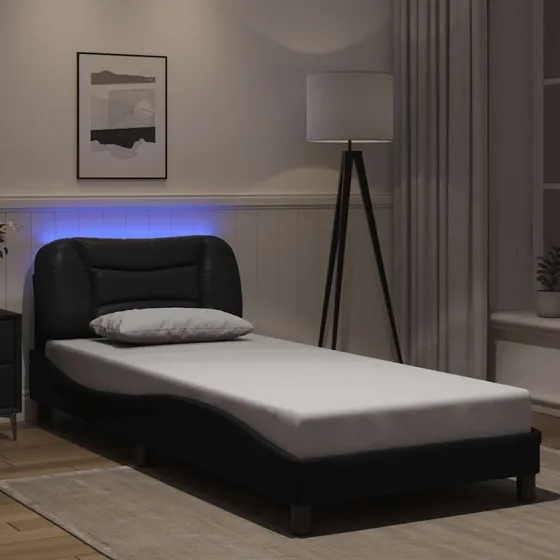 Sengeramme Hvar 80x200 cm med LED – Sort (uden madras)