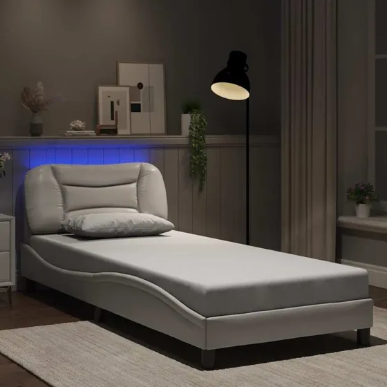 Sengeramme Hvar 80x200 cm med LED - Hvid (uden madras)