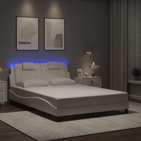Sengeramme Viana 120x200 med LED - Hvid (uden madras)