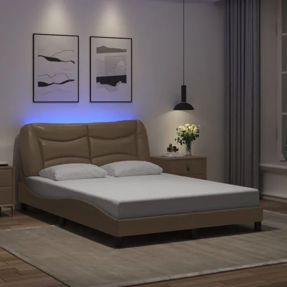 Sengeramme Hvar 120x200 med LED i cappuccino
