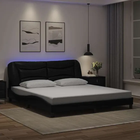 Hvar sengeramme 180x200 cm med LED - sort