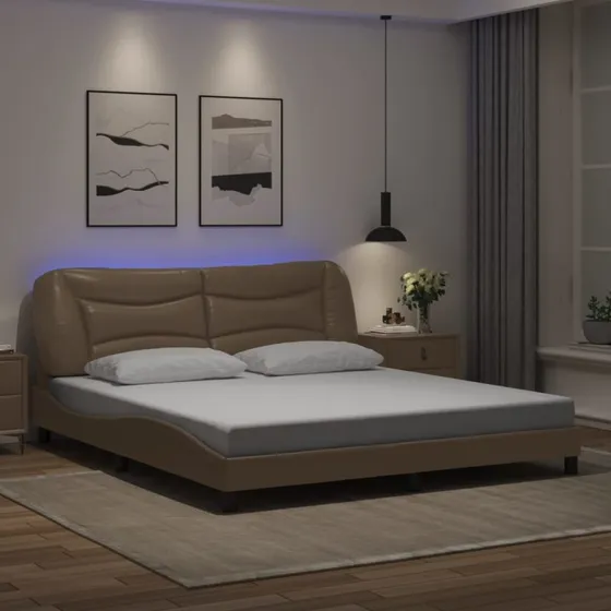 Hvar sengeramme 180x200 cappuccino med LED (uden madras)