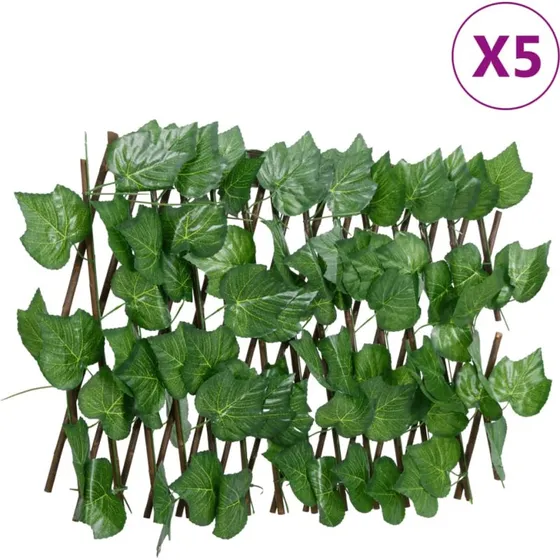Espalier 5 stk. kunstige vinblade 180x20 cm  udvidelig grn