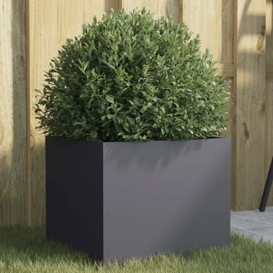 Plantekasse i koldvalset stål 32×30×29 cm – antracit