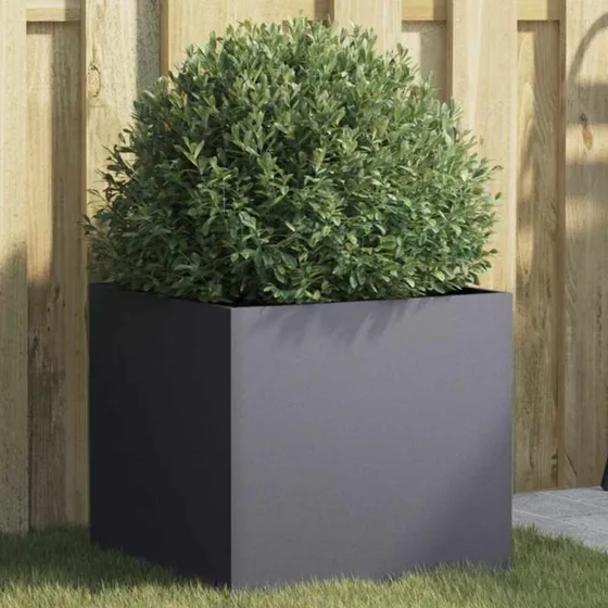 Plantekasse i stål 42×40×39 cm – antracit