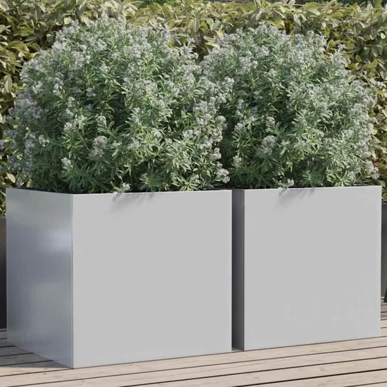 Plantekasser 2 stk. 49x47x46 cm - Galvaniseret stål