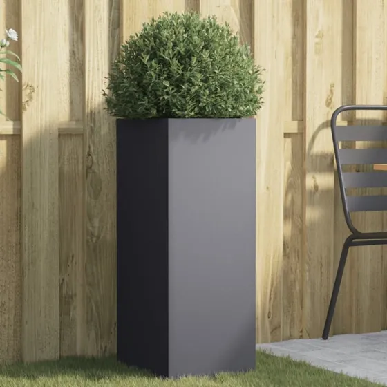Plantekasse i koldvalset stål 32x29x75 cm - antracit