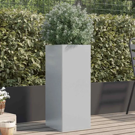 Galvaniseret plantekasse 32x29x75 cm – sølv