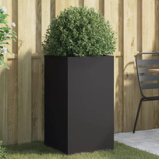 Plantekasse i koldvalset stål 42×38×75 cm, sort
