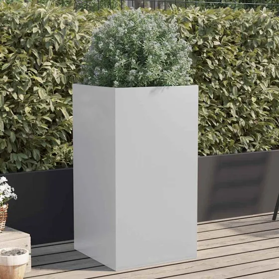 Galvaniseret plantekasse 42x38x75 cm - sølv