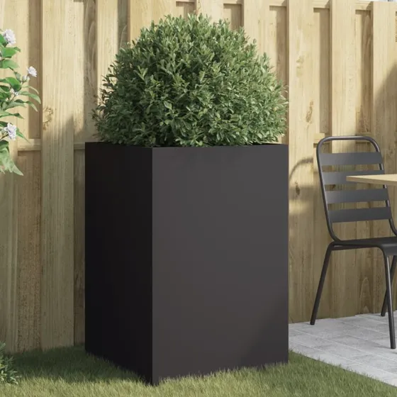 Plantekasse i stål 52x48x75 cm – sort