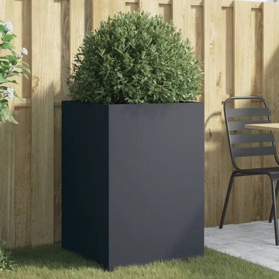 Plantekasse i koldvalset stål 52x48x75 cm - Antracit