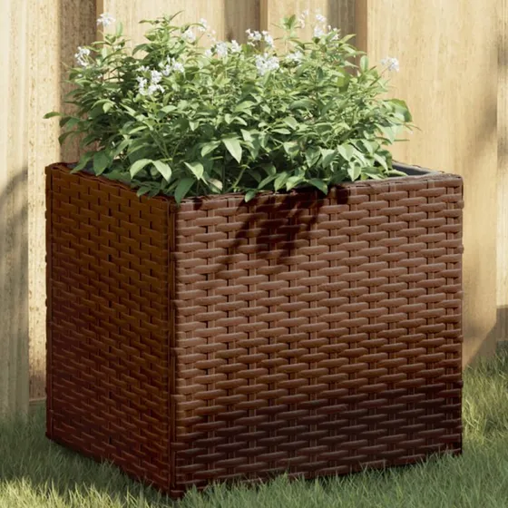 Plantekasser 2 stk. 36x30x32 cm polyrattan – brun