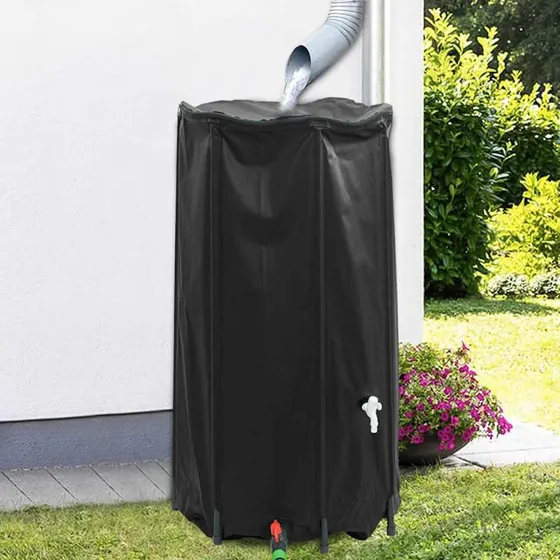 Sammenfoldelig vandtank 250 L med hane (PVC)